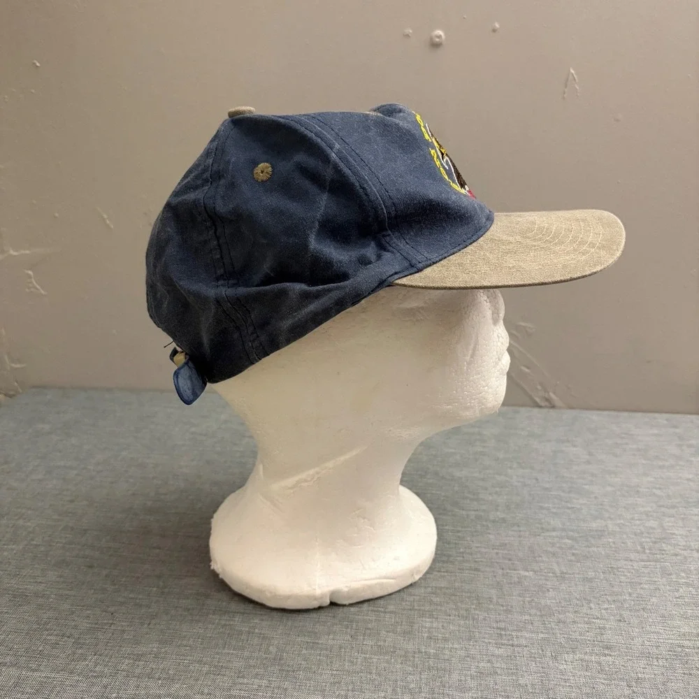 Kati Hat Men OSFA Blue Iron Door Saloon Eagle Vintage 90s Distressed Strapback